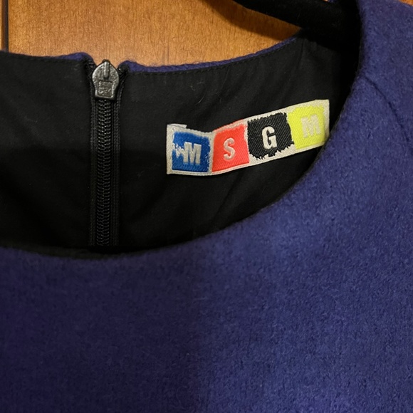 MSGM Blue Dress with Black Lace - Picture 2 of 5